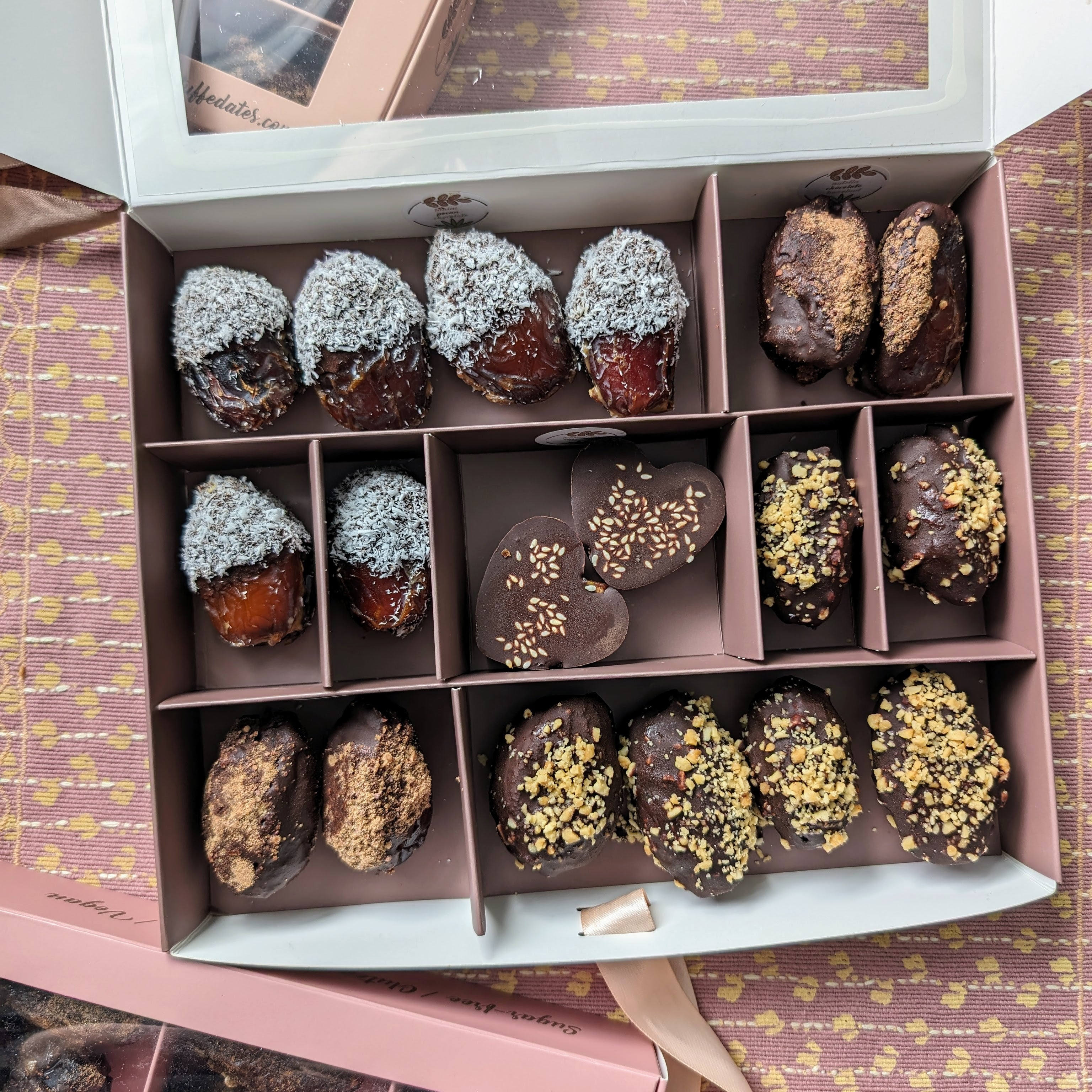 Chocolate Covered Medjool Stuffed Dates Healthy Kosher Gift Box Basket