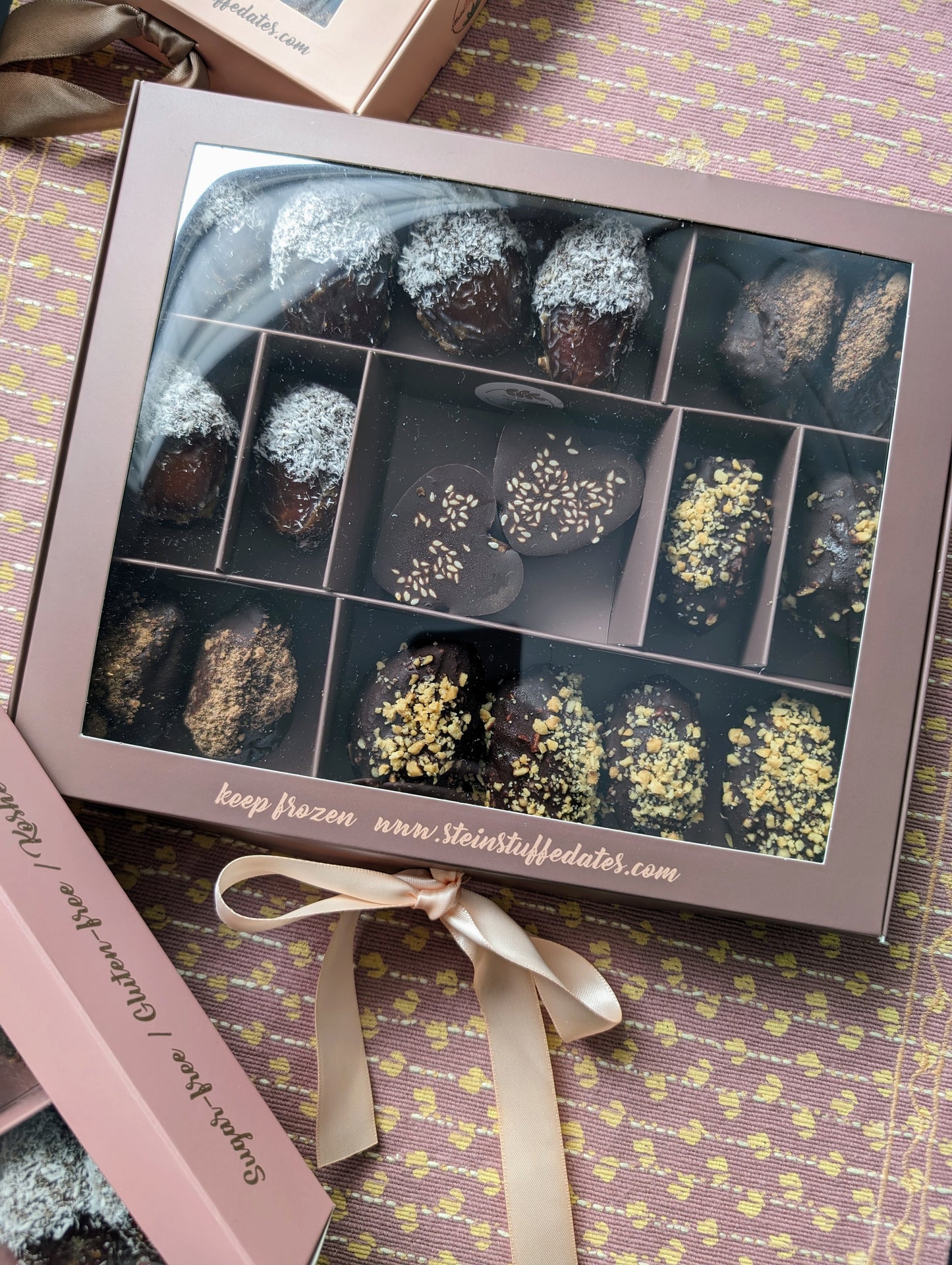 Chocolate Covered Medjool Stuffed Dates Healthy Kosher Gift Box Basket